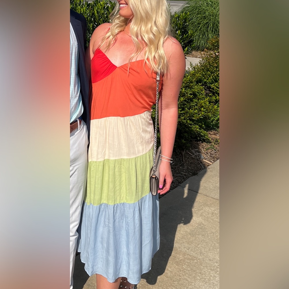 POSITANO MIDI - MULTI COLOR BLOCK DRESS